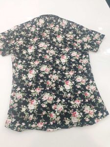 Floral Print Shirt and a T Shirtcombo