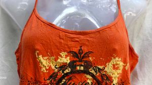 Orange Graphic Tank Top