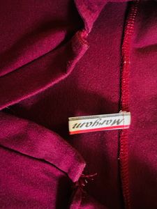Maroon Cotton Collared Top