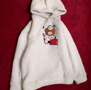 White Fur Hoddie