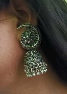 Silver Jhumka Earrings
