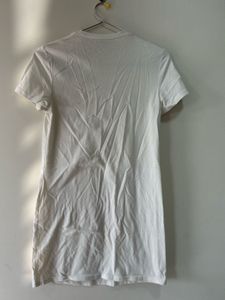 White T-shirt Dress with Red Heart