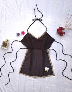 Chatpati y2k halter backless kurti🤎
