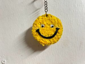 Woollen Smiley Keychain