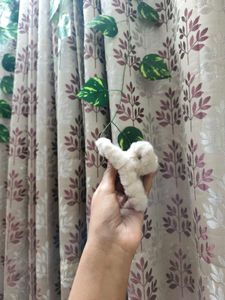 Fluffy White Hair Clip