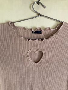 Heart Cutout Cute Top