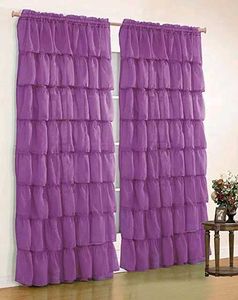 Ruffled Lavender Curtains (Set of 2)