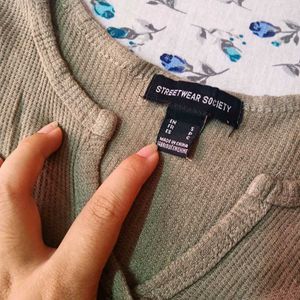 Aesthetic Olive Crop Top