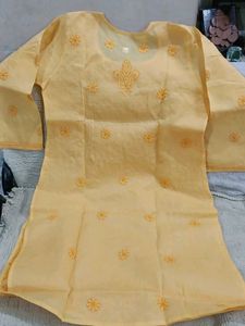 New Golden Yellow Lucknowi Kurta
