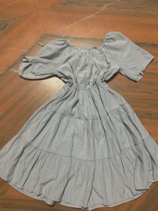 Cute Light Blue Tiered Dress