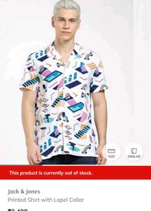 Funky Graphic Print Short Sleeve Button-Down