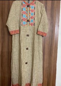 🆕Embroidery Pure Cotton Kurta (XXL)