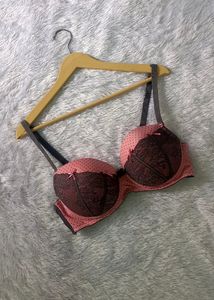 Pink Polka Dot Lace Bra