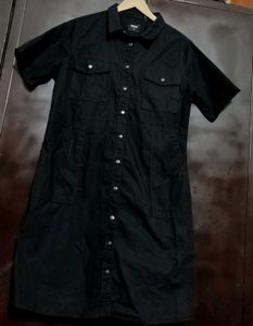 Black ⚫ Front Open Botton Dress For 36 Bust