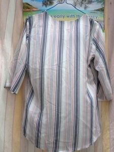 Striped tunic with lace detail