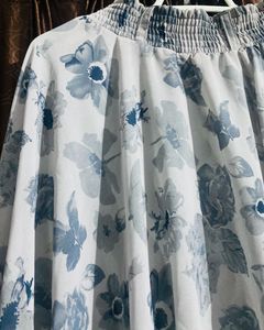 Grey Floral A-line Skirt