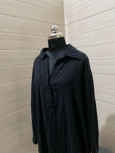 H&amp;M Black Shirt Oversized Dress