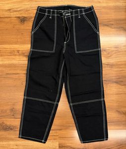 H&amp;M Black Topstitched Jeans