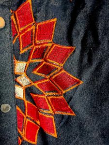 Denim Embroidered Tunic Dress