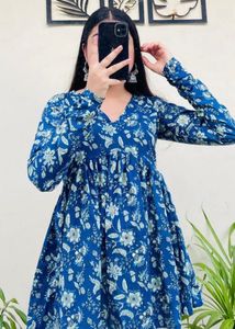 Blue Floral Print Top