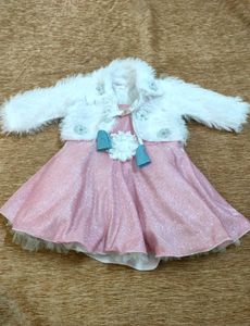 Cute Pink Dress & Fur Jacket