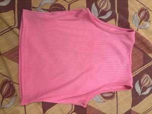 Pink Typography Embellishment Crop Top