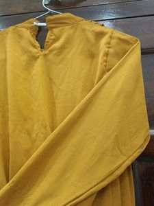 Mustard Yellow Balloon Top For Girls