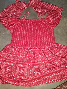 Red Patterned Top