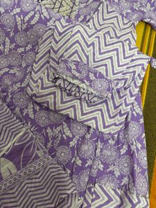 Floral Lavender Kurta Set
