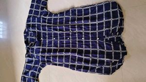 Checked Blue Kurta