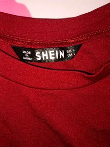 (100)Red Tulle Sleeve Bodysuit