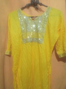 FESTIVAL Offer RS 100 OnlyYellow Embellished Kurta