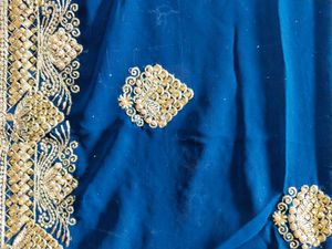 Embroidery Saree With Blouse And Stone