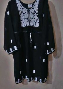 Elegant Black Chikankari Kurti –Half Price Sale!