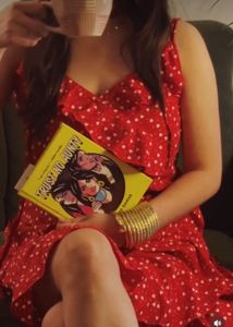 Red Heart Print Dress