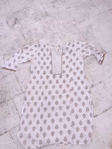 Elegant White Printed Kurta