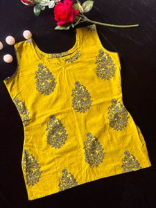 Yellow Printed Top