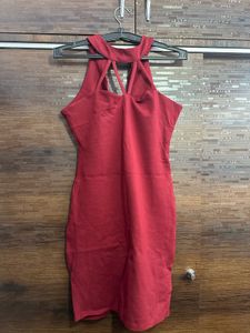 Burgundy Halter Mini Dress
