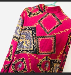 New Satin Shein Printed Shirt