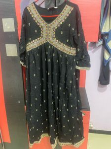 Embroidered Black Kurta