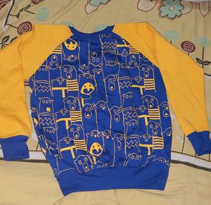 Yellow And Blue Colour Sweat Shirt