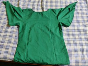 Puff Sleeves Green Top