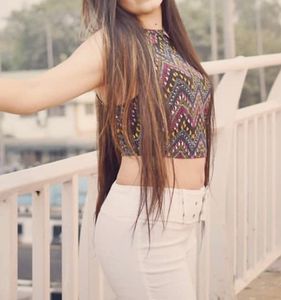 Printed Polyester Crop Top