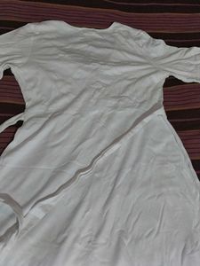 White V-Neck Dress
