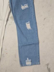 Two-Tone Ripped Jeans