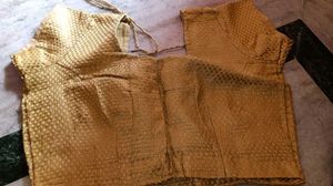 Golden Readymade Saree Blouse