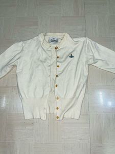 Elegant Cream Button-Down Knit Cardigan