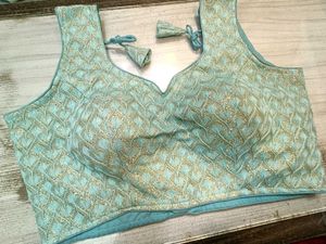 Sleeveless Sky Blue Blouse