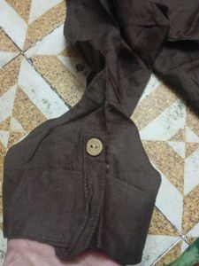 Embroidered Brown Tunic - Size M