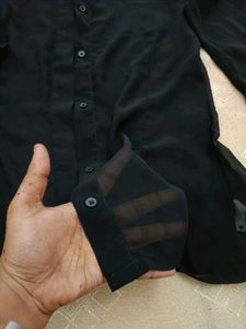 Sheer Black Long Sleeve Shirt
